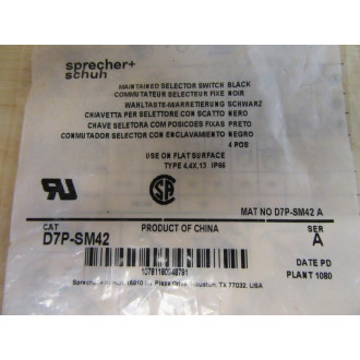 Sprecher + Schuh D7P-SM42 Selector Switch