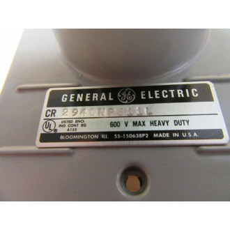 General Electric CR2940NP611L Push Button Switch - Used
