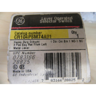 General Electric CR104PSM74A91 Selector Switch