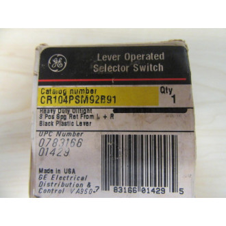 General Electric CR104PSM92B91 Selector Switch