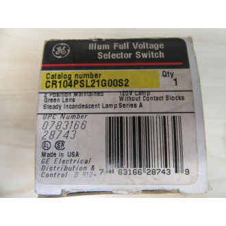 General Electric CR104PSL21G00S2 Selector Switch
