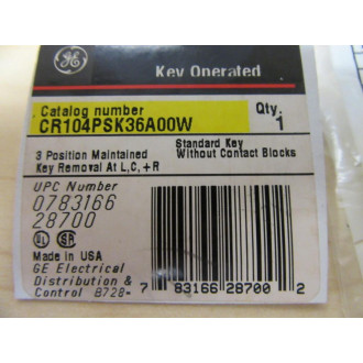 General Electric CR104PSK36A00W Selector Switch