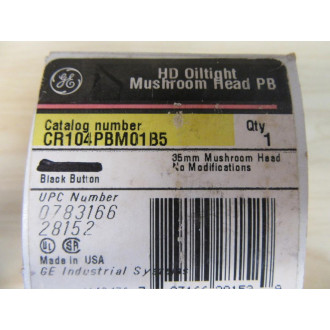 General Electric CR104PBM01B5 Push Pull Switch WO Contact Block