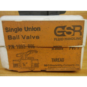 GSR 1092-005 Single Union Ball Valve 12" 1092005