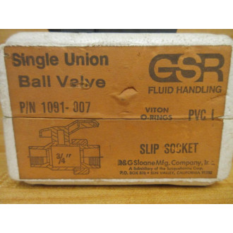 GSR 1091-007 Single Union Ball Valve 34" 1091007