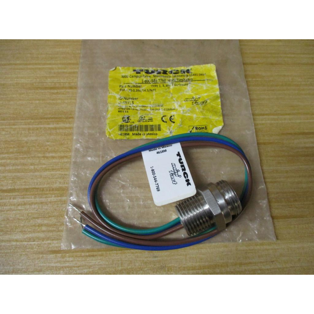 Turck RSFV 30-0.3M14.5NPT Mini-Fast Male Receptacle U-65713