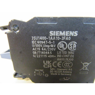 Siemens 3SU1400-1AA10-3FA0 Contact Block - New No Box