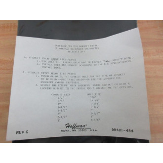 Hoffman A3 99401-484 Rainproof Enclosure 99401484