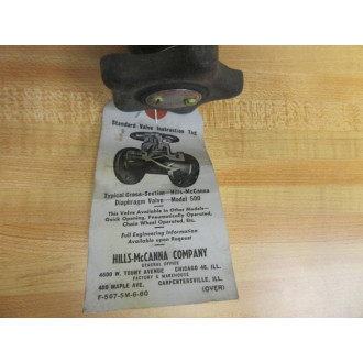 Hills-McCanna 510 R2 Diaphragm Valve F-567-5M-6-60