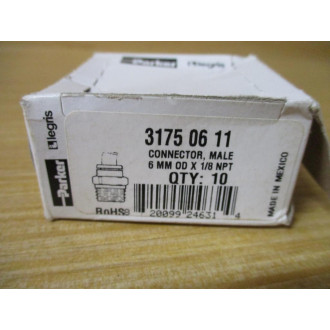 Parker 3175-06-11 Tube Fitting 31750611 (Pack of 10)