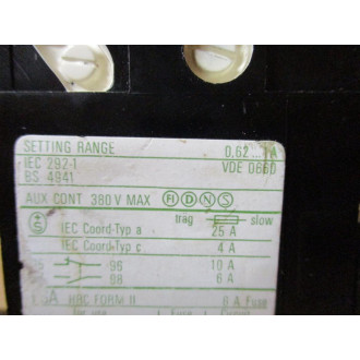 Sprecher + Schuh CT-3-12-1 Thermal Overload Relay 0.62-1A - Used