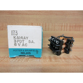 Potter & Brumfield KA14AY Relay KAI4AY 6V 3PDT 5AMP 120VAC