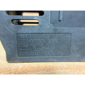 Bussmann JTN60060 Safety J Finger Safe Fuse Holder - Used