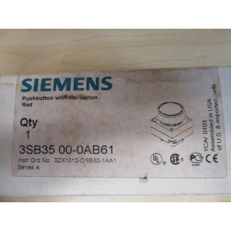 Siemens 3SB3500-0AB61 Red Button 3SB35010AB61