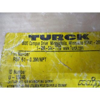 Turck RSF 61-0.3MNPT Mini-Fast Male Receptacle U-15046