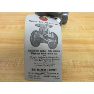 Hills-McCanna 510 N1 Diaphragm Valve F-567-5M-4-60