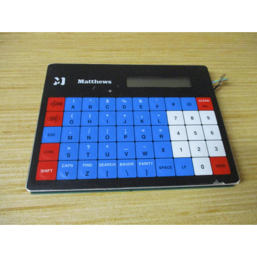 Matthews Swedot 839-054 Keypad Interface Board GA876E Blue & Red - Used