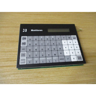 Matthews Swedot 839-054 Keypad Interface Board GA876E Gray & White - Used