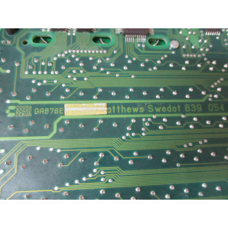 Matthews Swedot 839-054 Keypad Interface Board GA876E Gray & White - Used