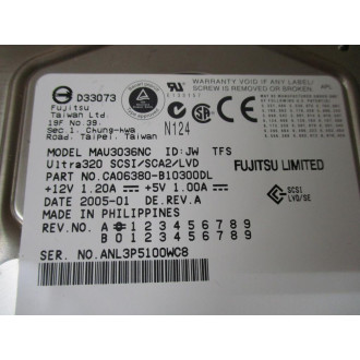 Fujitsu MAU3036NC Hard Drive 36GB  CA06380-B10300DL - Used