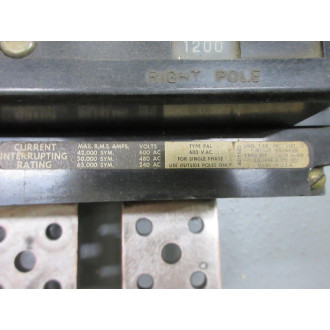 Square D PAF-361200-1021 1200A Circuit Breaker PAF3612001021 - Used