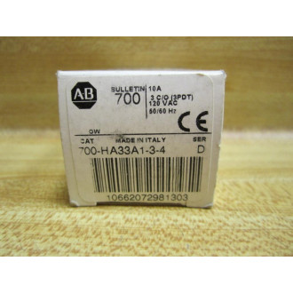 Allen Bradley 700-HA33A1-3-4 Relay 700-HA33A1-3-4-120VAC