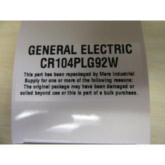 General Electric CR104PLG92W Pilot Light