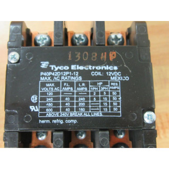 Tyco P40P42D12P1-12 Contactor P40P42D12P112 - Used
