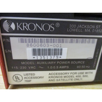 Kronos 8600603-001 Auxiliary Power Source 8600603001 - New No Box