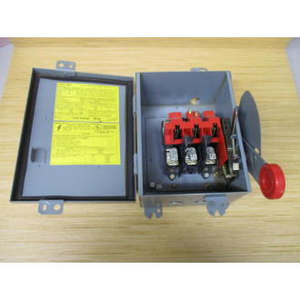 Cutler Hammer DH361UDK Eaton Safety Switch 5 Knockouts - Used