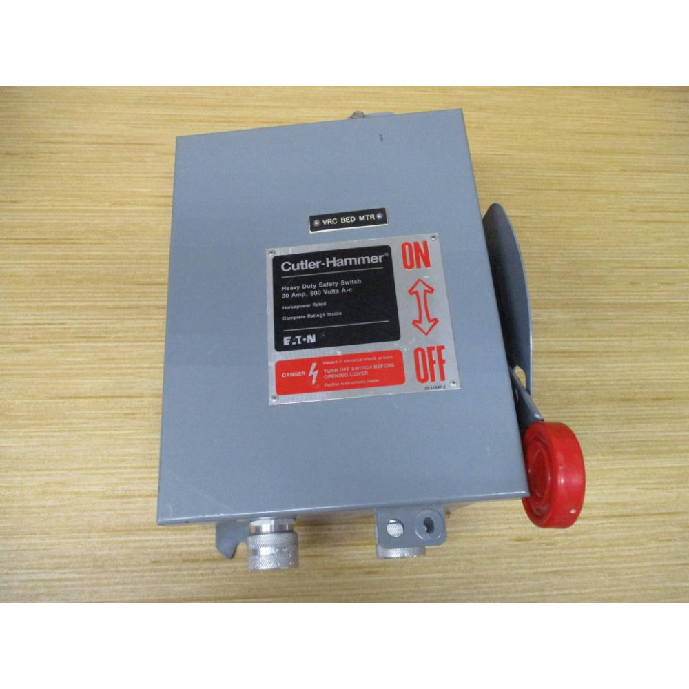 Cutler Hammer DH361UDK Eaton Safety Switch 3 Knockouts - Used