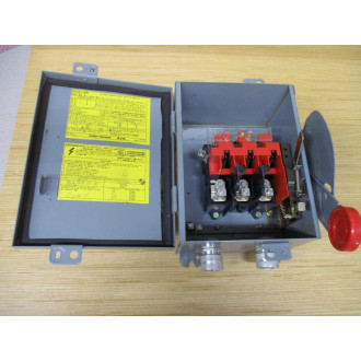 Cutler Hammer DH361UDK Eaton Safety Switch 3 Knockouts - Used