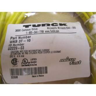 Turck WKB3T-10 Cable U2229-03