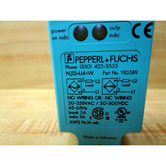 Pepperl + Fuchs NJ15+U4+ W Y85589 Proximity Switch NJ15U4WY85589 - New No Box