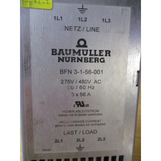 Baumuller Nurnberg BFN 3-1-56-001 Line Filter BFN3156001 - Used