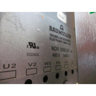 Baumuller Nurnberg MDR3X80-20 Servo Drive MDR3X8020 W BFN 3-1-56-001 - Used