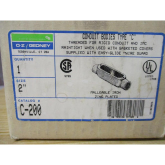 O-ZGedney C-200 Conduit Body 2"