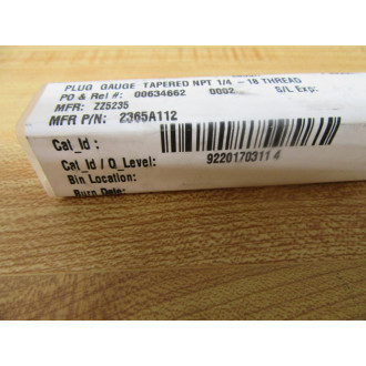 Van Keuren 2365A112 Plug Gage