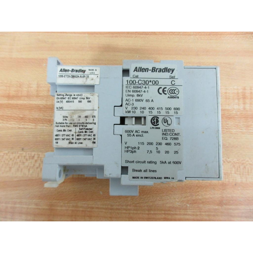 Allen Bradley 100-C30D00 Contactor 100C30D00 Series C - Used
