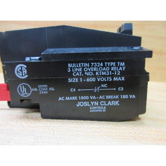 Joslyn Clark KTM31-12 Overload Relay KTM3112