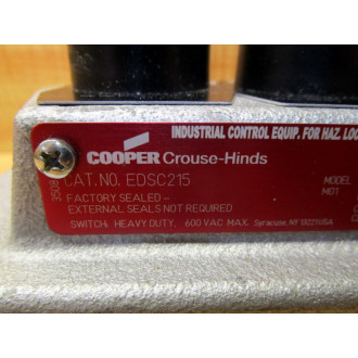 Cooper Crouse Hinds EDSC215 Face Plate Push Button - New No Box