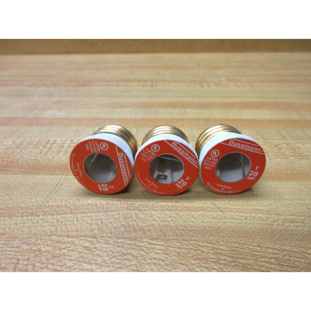 Buss T-20 Bussmann Fuse Cross Ref 3W758 (Pack of 3) - New No Box