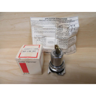 Cutler Hammer 10250T15112EXC Selector Switch With Key WKey Code MD2