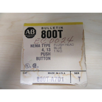 Allen Bradley 800T-A7D1 Push Button 800TA7D1 Blue