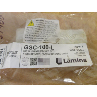 Lamina GSC-100-L Die Bushing GSC100L - New No Box