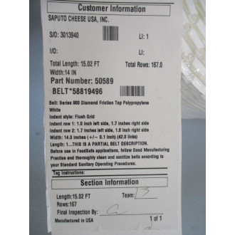 Intralox 50589 Series 900 Diamond Friction Top Belt