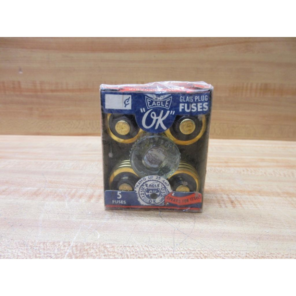 Eagle 690-25 Glass Plug Fuse 25A-125VAC (Pack of 5)
