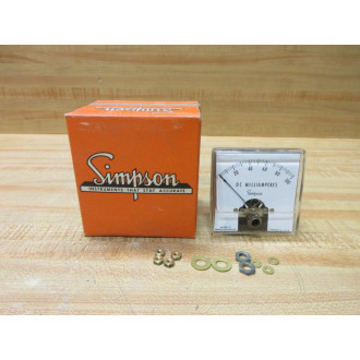 Simpson M1227-0-100 DC MA DC Milliamperes Panel Meter SK-525-T2