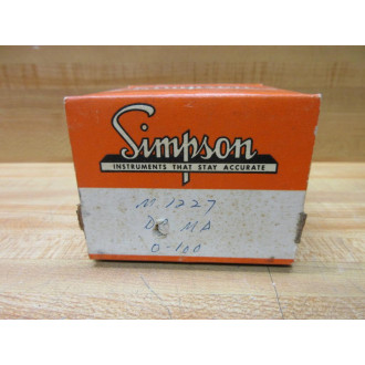 Simpson M1227-0-100 DC MA DC Milliamperes Panel Meter SK-525-T2