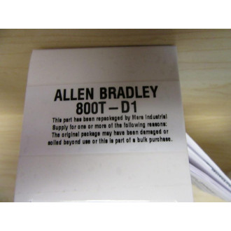 Allen Bradley 800T-D1 Push Button Unit